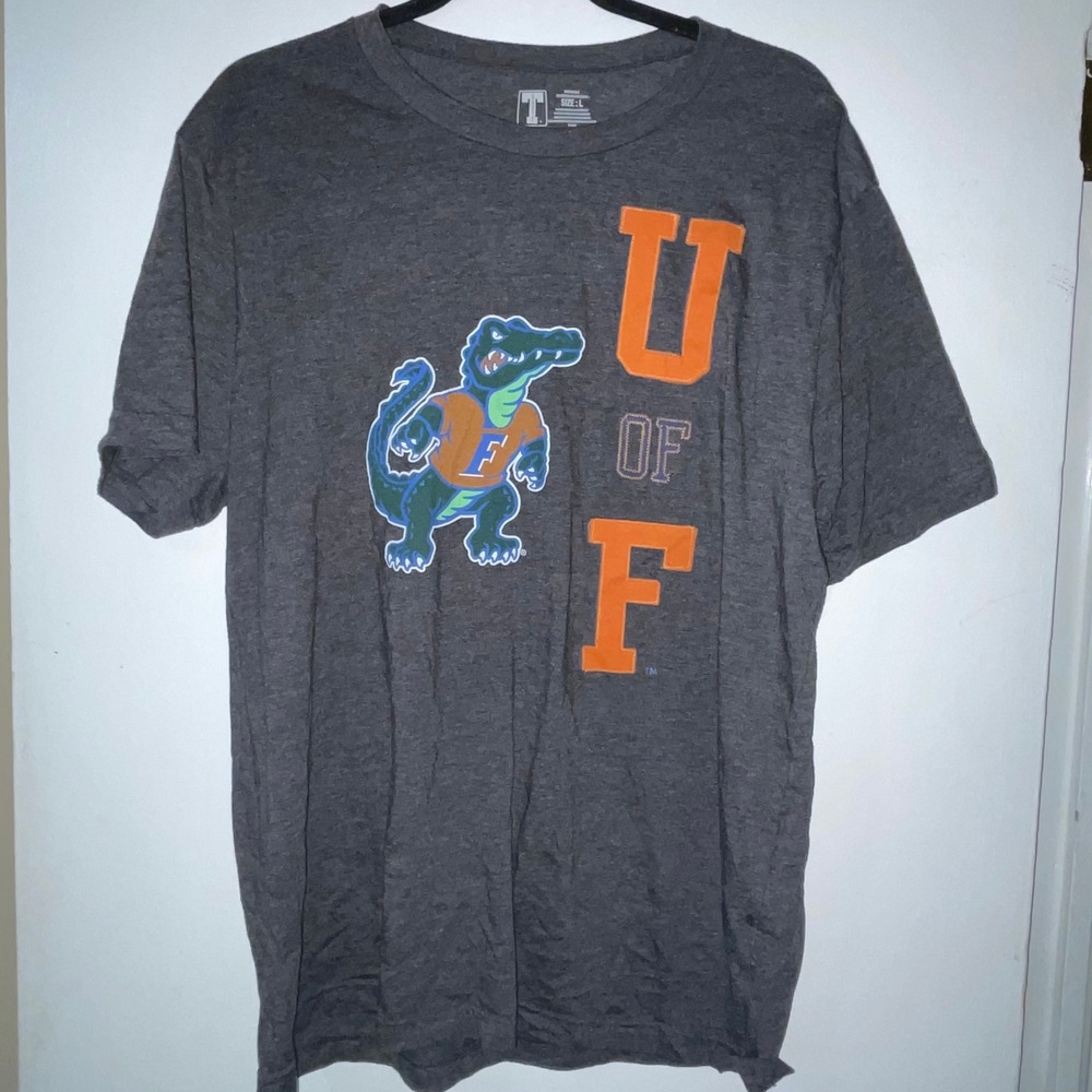 University T University of Florida Gators T-Shirt Gray Mascot‎ Logo Size L